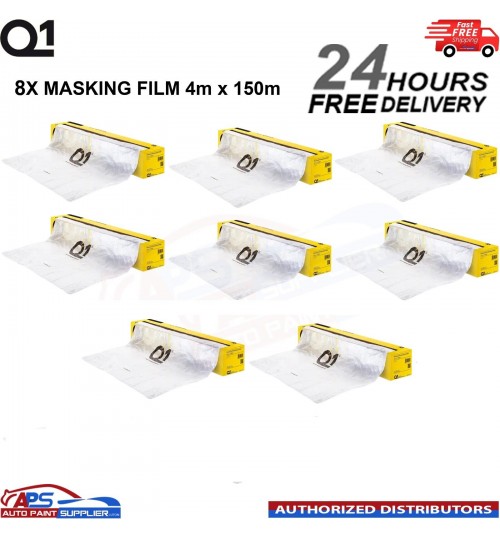 8x Q1 MASKING FILM SHEETING ROLL 4M X 150M PREMIUM AUTOMOTIVE PAINT PROTECTON